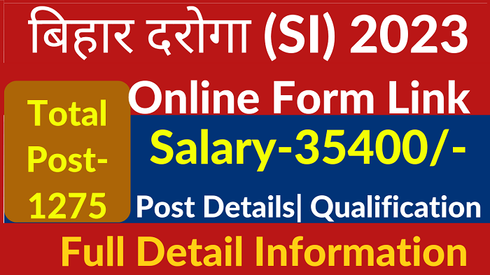 Bihar SI Online Form 2023