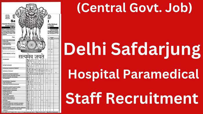 Delhi Safdarjung Hospital Vacancy 2023