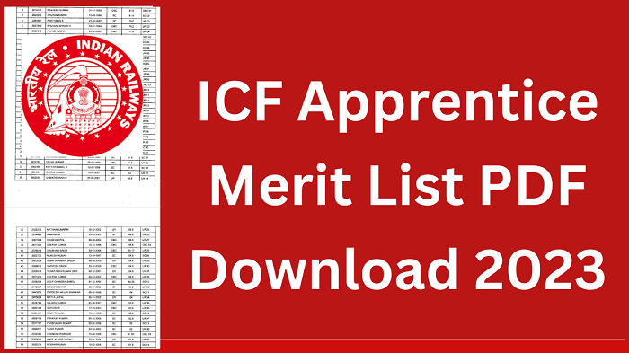 Railway ICF Apprentice Merit List 2023