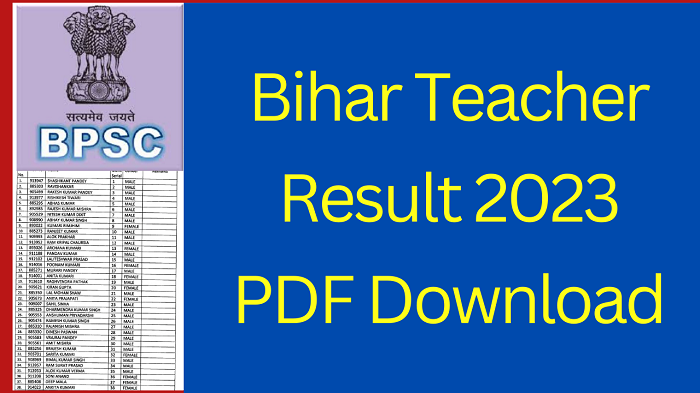 Bihar Teacher Result Class 9-10