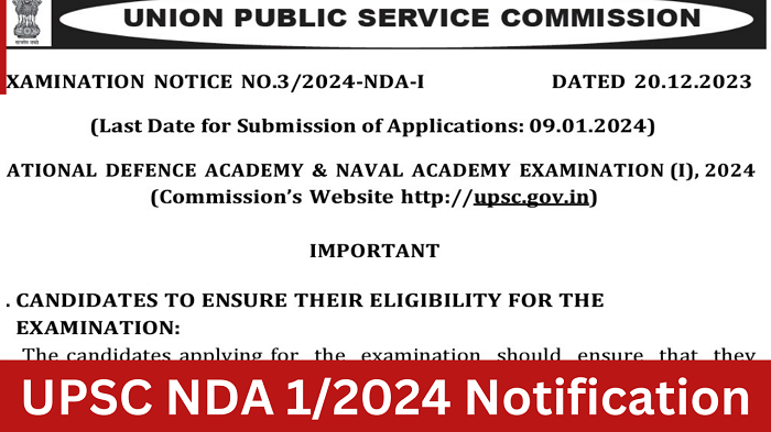 UPSC NDA 1 Notification 2024