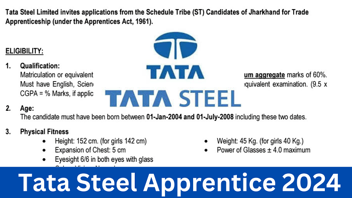 TATA Steel Apprentice Recruitment 2024