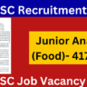 UPSSSC Junior Analyst (Food) Recruitment 2024