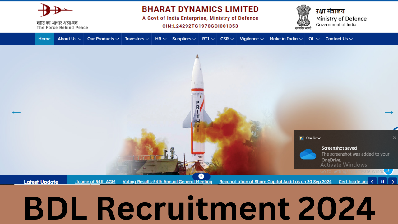 BDL Recruitment 2024