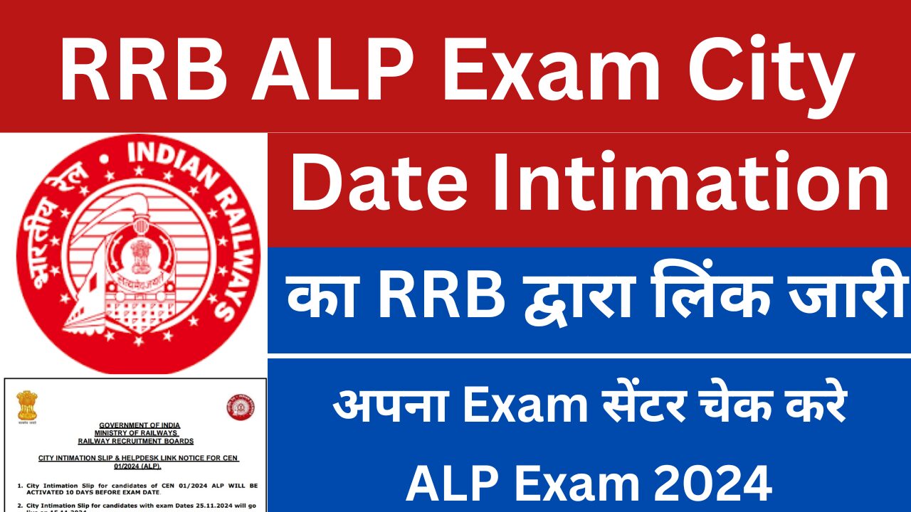 RRB APL City Intimation Slip 2024